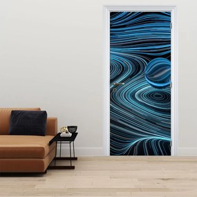 Fototapeta na dvere - Modrá abstrakcia (95x205cm)