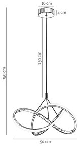 ONLI - LED Luster na lanku LOOP LED/40W/230V 4000K lesklý chróm