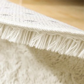 Protišmykový koberec SHAGGY béžový kruh