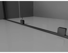 Mexen Velar, posuvné dvere do otvoru typ Walk-In 75 cm, 8mm číre sklo, čierna matná, 871-075-000-03-70
