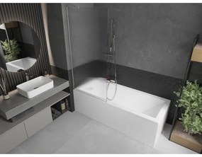 Mexen Next, 1-krídlová vaňová zástena 80 x 150 cm, 6mm sklo Ribs, oceľová, 895-080-000-00-09-97