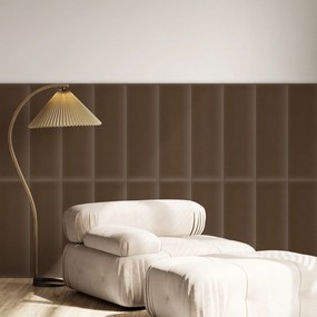 Zamatový čalúnený panel - Obdĺžnik - 60x30cm Farba: Hnedá