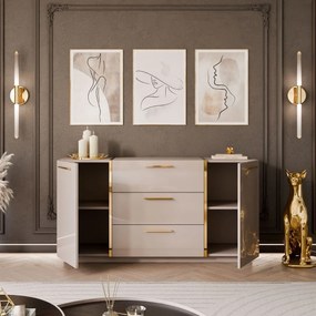 KOMODA SANTINO KAŠMÍR LESK / ZLATÁ 158 cm