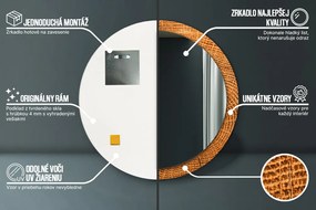 Okrúhle ozdobné zrkadlo Dubové drevo fi 100 cm