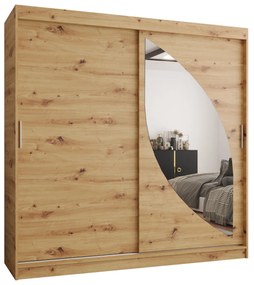 Šatníková skriňa 200 cm Milain (dub artisan). Akcia -19%. Vlastná spoľahlivá doprava až k Vám domov. 1126009