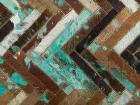 Kožený koberec 160 x 230 cm viacfarebný AMASYA Beliani