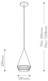 Alora Mood ALM-DAPHNE-P-S-MB - Luster na tyči DAPHNE 1×E27/60W/230V pr. 18,1 cm