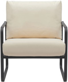 Design-Shop Kreslo Manea - koženka / kov - Krémová