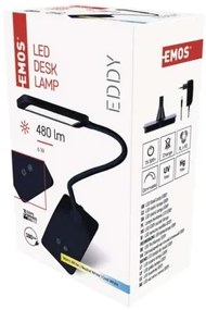 EMOS LED stolová lampa Eddy, čierna