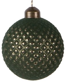 Zelená sklenená vianočná ozdoba gule - Ø 8*9 cm