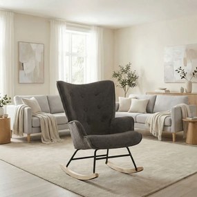 Autronic, AK-373 GREY2, Moderné hojdacie kreslo v elegantnom sivom prevedení