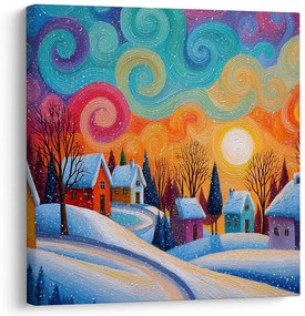 Obraz sviatočný večer v horách