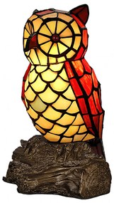 Vitráž dekoratívna lampa 26 cm SOVA