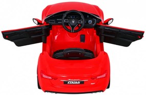 Detské auto Maserati Ghibli na batérie, červené + diaľkové ovládanie + pomalý štart + EVA + MP3, USB + LED
