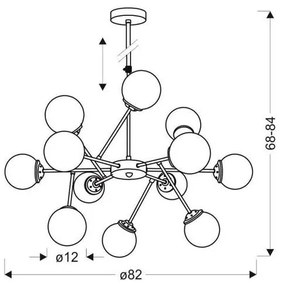 Luster na tyči BEST 12xE14/40W/230V