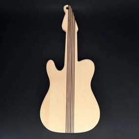 AMADEA Drevená doštička v tvare gitary, masívne drevo, 45x20x2 cm