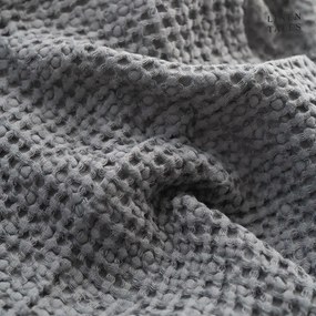 Tmavosivá osuška 100x140 cm Honeycomb - Linen Tales