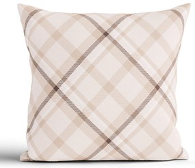 Bavlnená obliečka na vankúš Renforcé 40 × 40 cm - Káro krémové