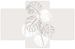 Obraz - Line art monstera N⁰3 (90x60 cm)