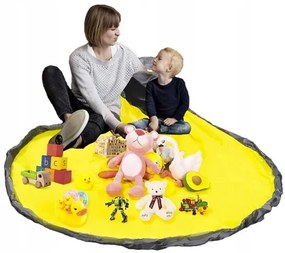 VERK GROUP Hrací vak, podložka na hranie 2v1, podsedák, šedo-žltý