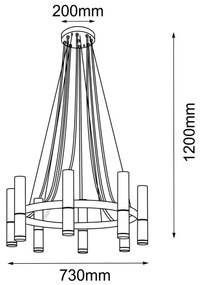 Amplex 8370 - Luster na lanku KAVOS 6xGU10/15W/230V