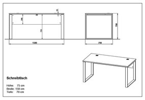 Pracovný stôl Germania Lioni, dĺžka 158 cm
