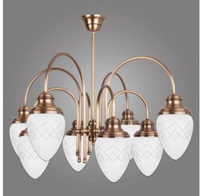 Kemar RI/8/M - Luster na tyči RINAMA 8xE27/60W/230V mosadz