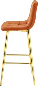 Barová stolička ARCETO zamatová, medená / zlatá