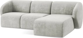 Svetlosivá ženilková rohová pohovka (pravý roh/s leňoškou) Lani – Makamii