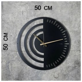Nástenné hodiny Chrono Black, 50 x 50 cm