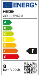 Mexen Vintis, LED žiarovka E27, G95, 8W, Teplá - 2700K, 750 lm, jantárová - L157-E27-0827-50