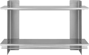 Poschodová kovová polica v striebornej farbe 70 cm Tivo – noo.ma