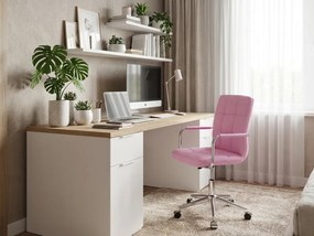 Kancelárske kreslo Q-022 z eko kože, ružové