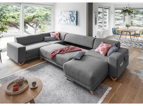 Sivá rozkladacia/s úložným priestorom rohová pohovka (ľavý roh/do tvaru "U") Classy Sophie – Miuform