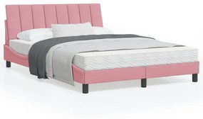Rám postele s čelom ružový 120x200 cm zamat 3207842