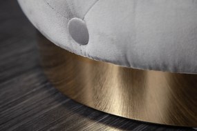 Taburetka moderná baroková 35cm šedá zlatá