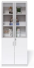Vysoká kancelárska skriňa Houseland Prime Neo 04 80 cm biela