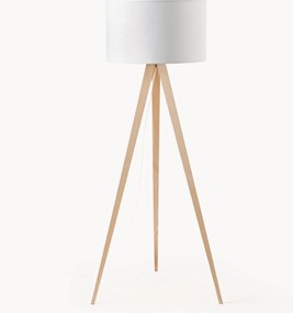 Stojacia lampa z masívneho dreva na trojnožke Jake