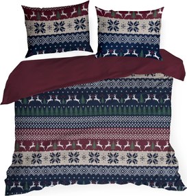 VIANOČNÉ RENFORCÉ OBLIEČKY SKANDY 140X200 CM, 1 KS 70X80 CM VZOROVANÉ