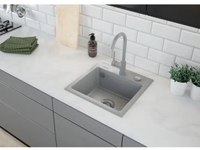 Deante ZQZ_S103 - Kuchynský drez ZORBA 44x44 cm granit/metalická sivá