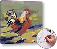 Maľovanie podľa čísel FAREBNÁ SLIEPKA –  nízka náročnosť