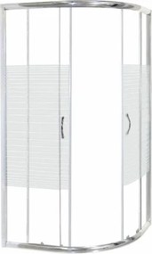 Novoterm Asymetrický sprchový kút NV-Madera 100x80 chróm/potlač - bez vaničky