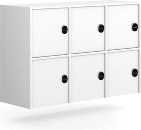 Nadstavba pre skrine FRAME, 6x dvere, 1299 x 450 x 854 mm, RFID zámok, biela