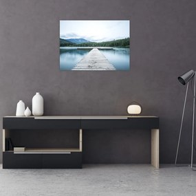 Sklenený obraz - Pri pohľade z móla (70x50 cm)