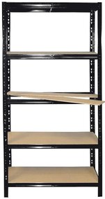 Kovový Regál RNDU čierny 180x90x30cm – 5 políc/175kg