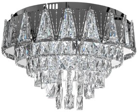 Krištáľové stropné svietidlo LED APP776-1C strieborné