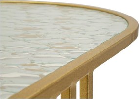 Biely/v zlatej farbe konferenčný stolík so sklenenou doskou 50x90 cm Antalia – Mauro Ferretti