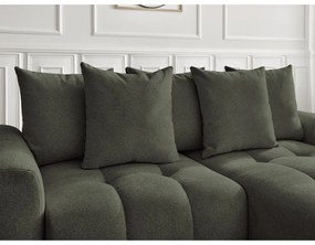 Khaki ženilková rozkladacia/s úložným priestorom rohová pohovka (pravý roh/s leňoškou) Roxelane – Bobochic Paris