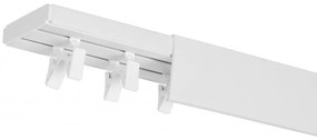 Dekodum PVC stropná lišta s krytom dvojitá biela Dĺžka koľajnice (cm): 340, Typ prichytenia: Žabky