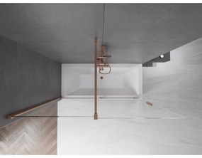 Mexen Velar, 2-krídlová posuvná vaňová zástena 170 x 150 cm, 8mm číre sklo, medená matná, 896-170-000-01-65